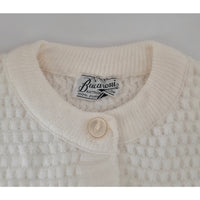 VINTAGE *NEW* 1960's Women's White Button Down Sweater by DuPont 100% Nylon Sz L