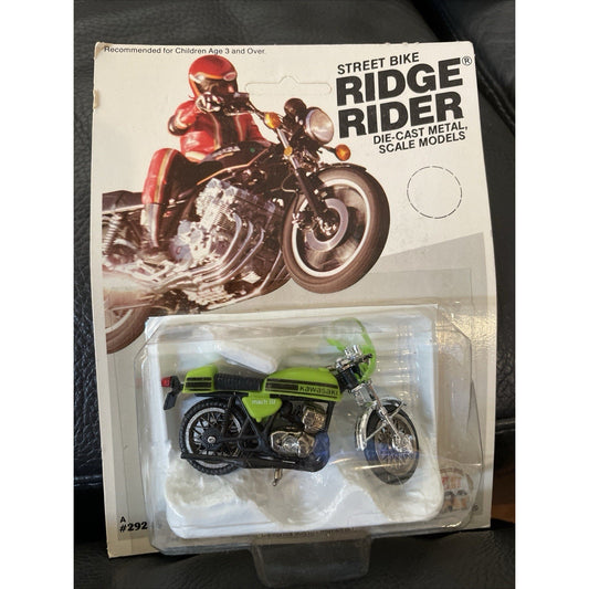 VINTAGE *NEW* 1980's Ridge Riders Die Cast Metal Scale Kawasaki Mach III Cafe Racer