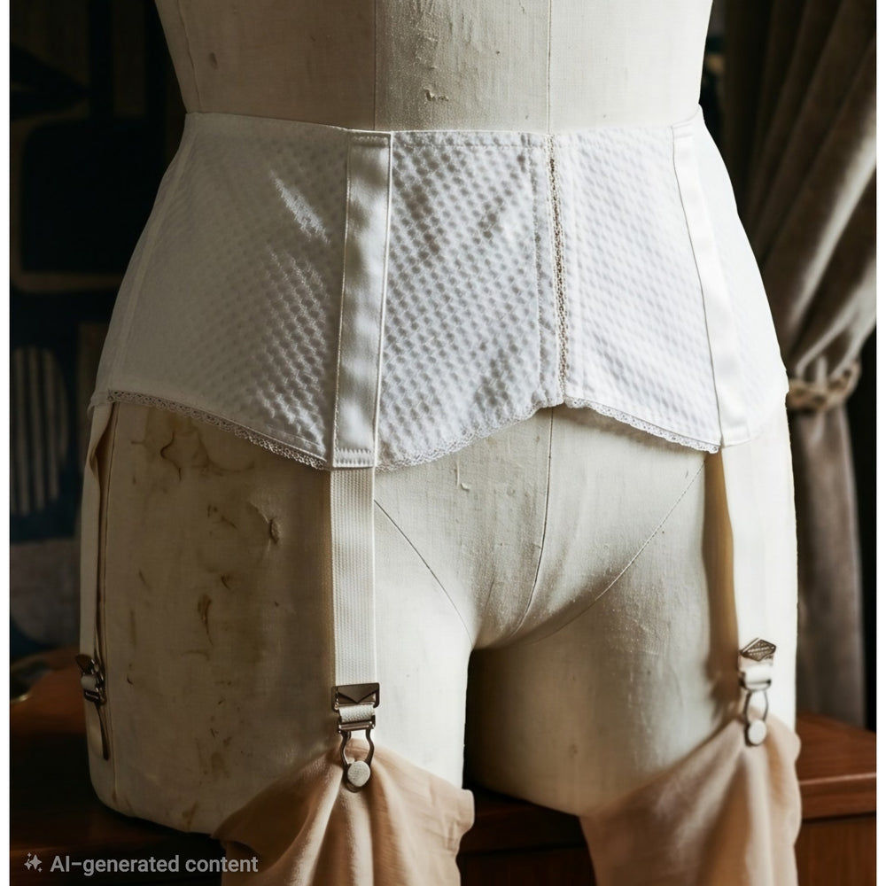 VINTAGE *NEW* 1960's Lewella Women's White Garter Belt Size 28 USA