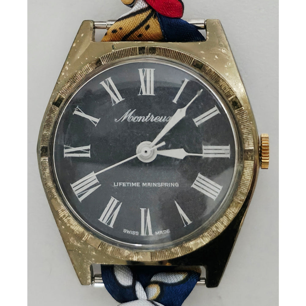 "Frozen In Time" 1960's Vintage Watch Face w/ Silk/Satin Tie Bracelet