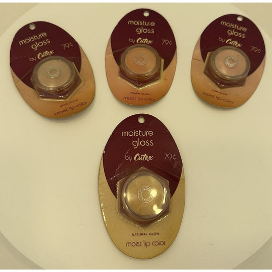 VINTAGE *NEW* 1970's Cutex Moisture Lip Gloss Glow Collection on Cards