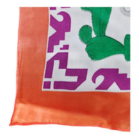 VINTAGE *NEW* 1950's "Juarez" Hand-Rolled Scarf 31" x "31" Orange Japan