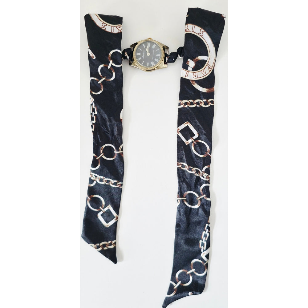 "Frozen In Time" 1960's Vintage Watch Face w/ Silk/Satin Tie Bracelet