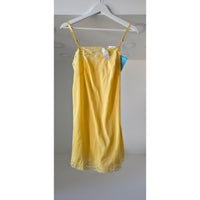 VINTAGE *NEW* 1960's Kayser Women's Yellow Lace Trim Long Slip Size M