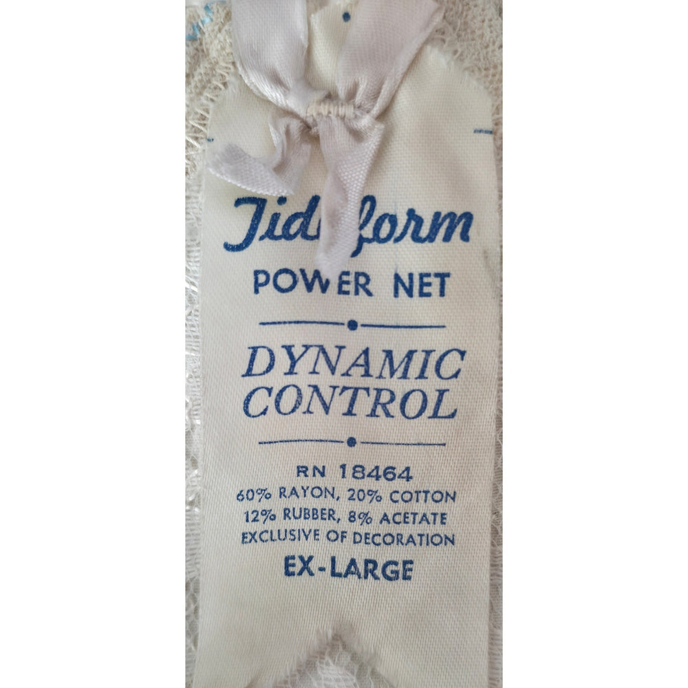 VINTAGE *PRISTINE* 1960's Tidyform Women's Cream Shapewear Girdle w/Garters XL