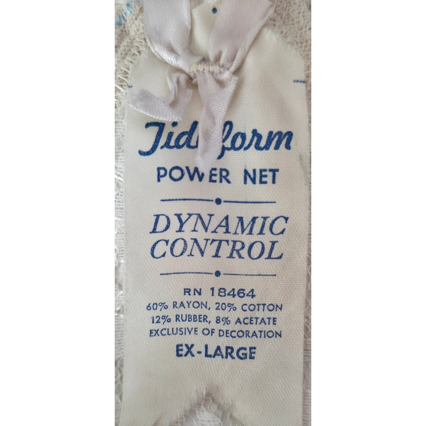 VINTAGE *PRISTINE* 1960's Tidyform Women's Cream Shapewear Girdle w/Garters XL