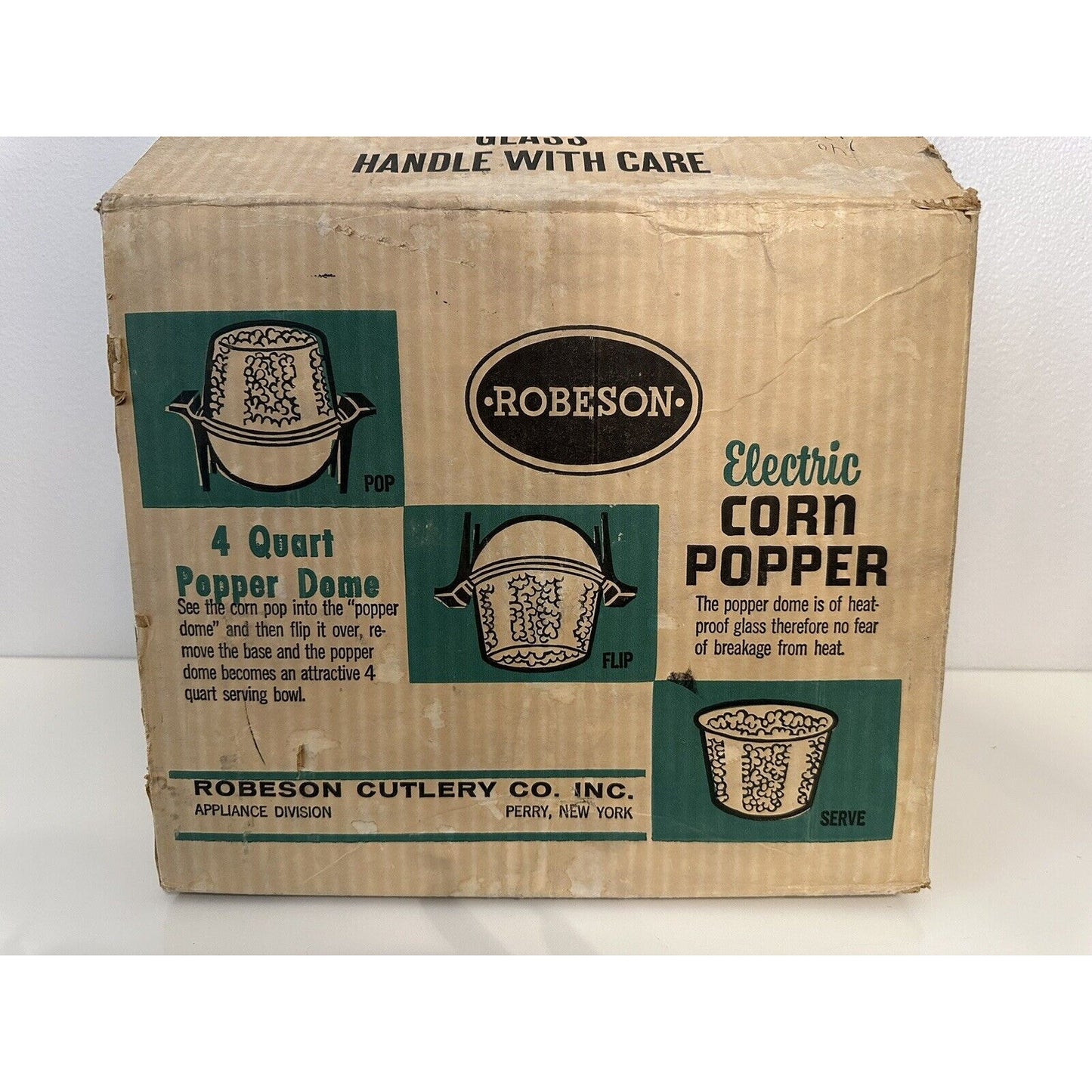 VINTAGE *NEW* ROBESON Electric Corn Popper 4 Quart Dome w/bowls