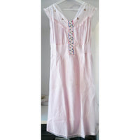 VINTAGE *NEW* 1960's Women's Light Pink Waltz Gown w/ Flowers 100% Nylon Size 40