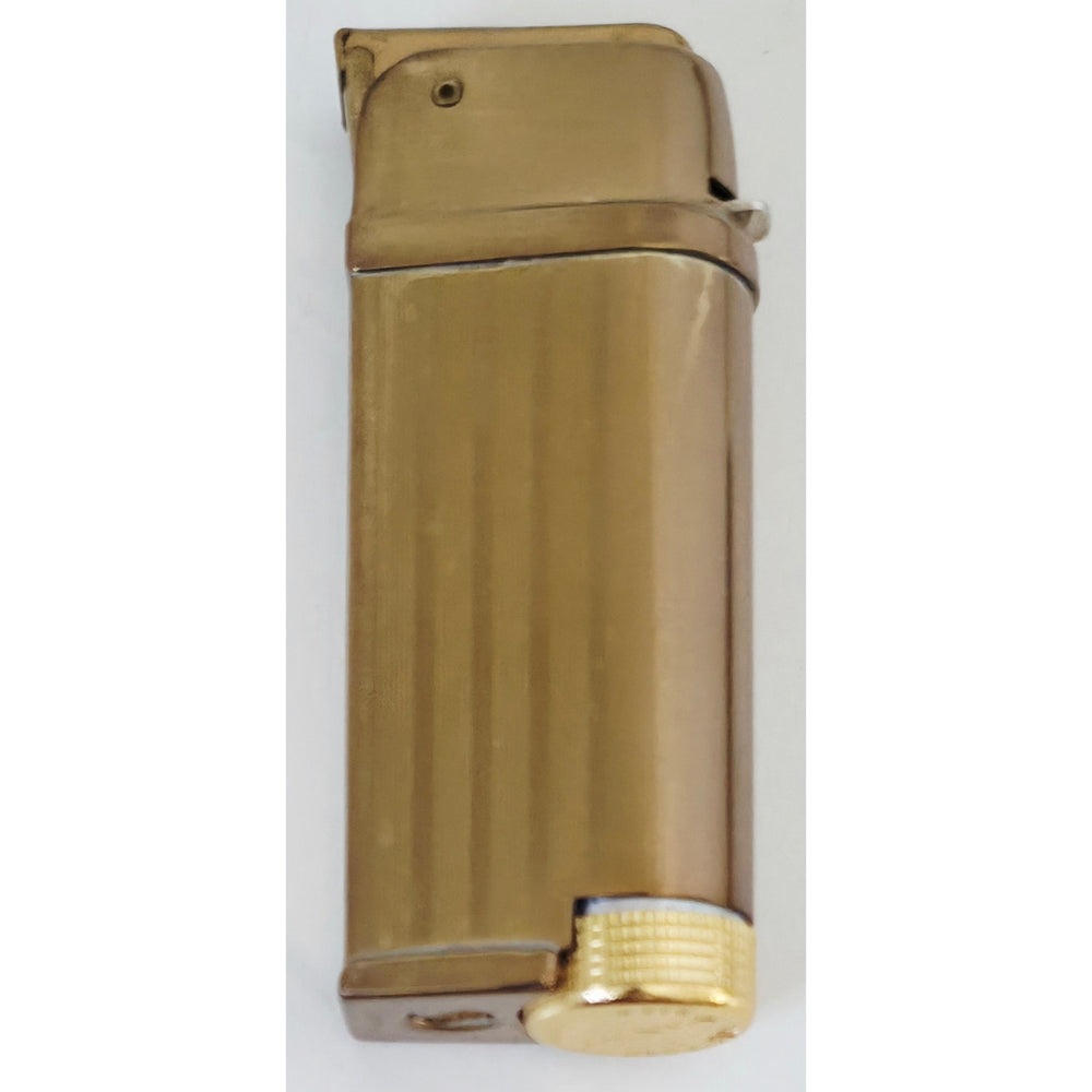 VINTAGE *NEW* 1960's Manor Gold Striped Butane Lighter Japan