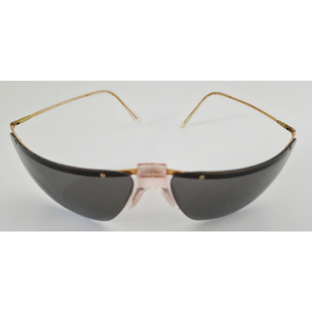 VINTAGE *NEW* 1970's Gray Lens with Gold Arm and Pink Bridge Sunglasses