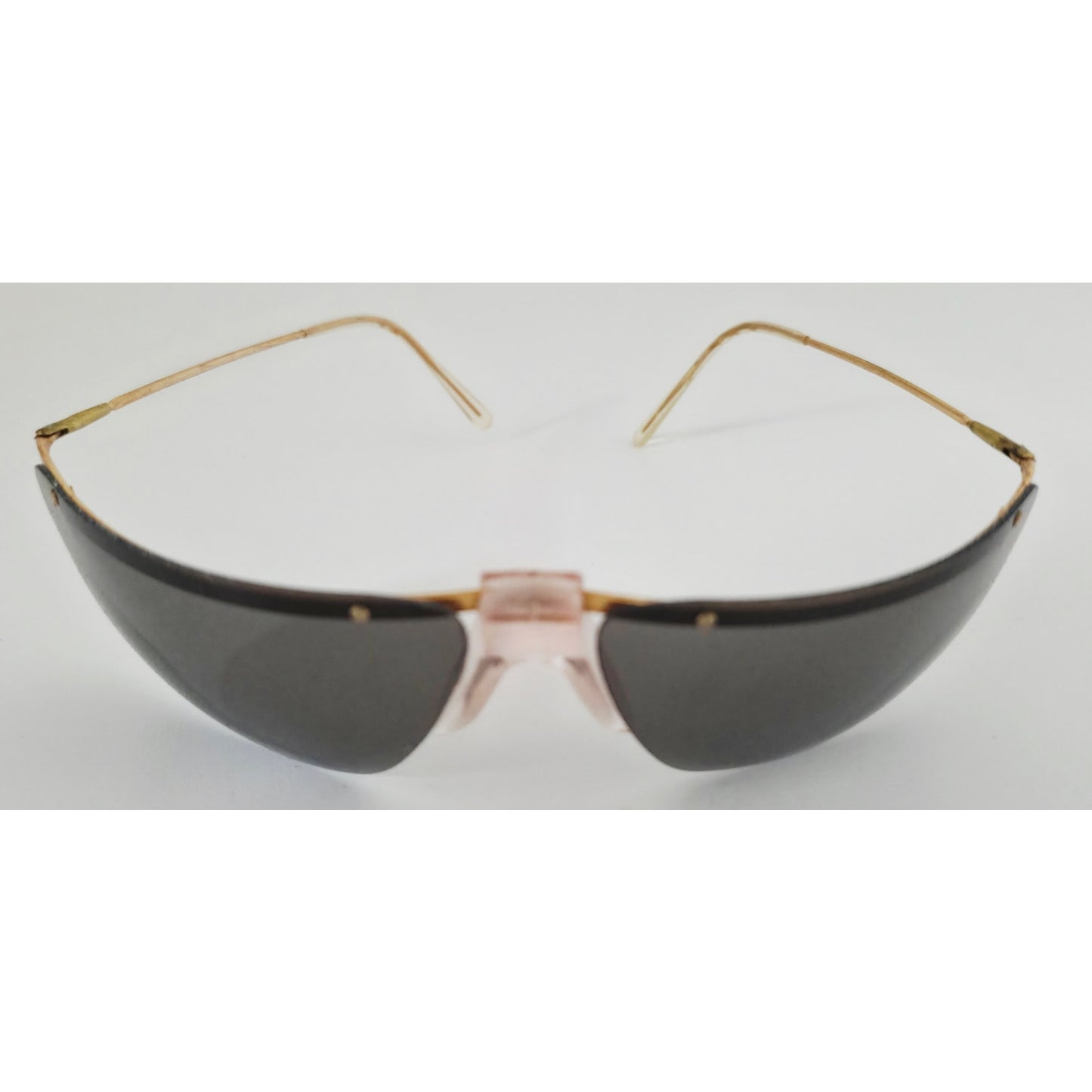 VINTAGE *NEW* 1970's Gray Lens with Gold Arm and Pink Bridge Sunglasses