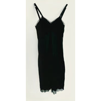 VINTAGE *NEW* 1960's Women's Black with Lace Trim Slip Dress Size 34