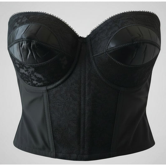 VINTAGE *NEW* 1960's Women's Black Strapless Bustier Corset Bra Size 36B USA