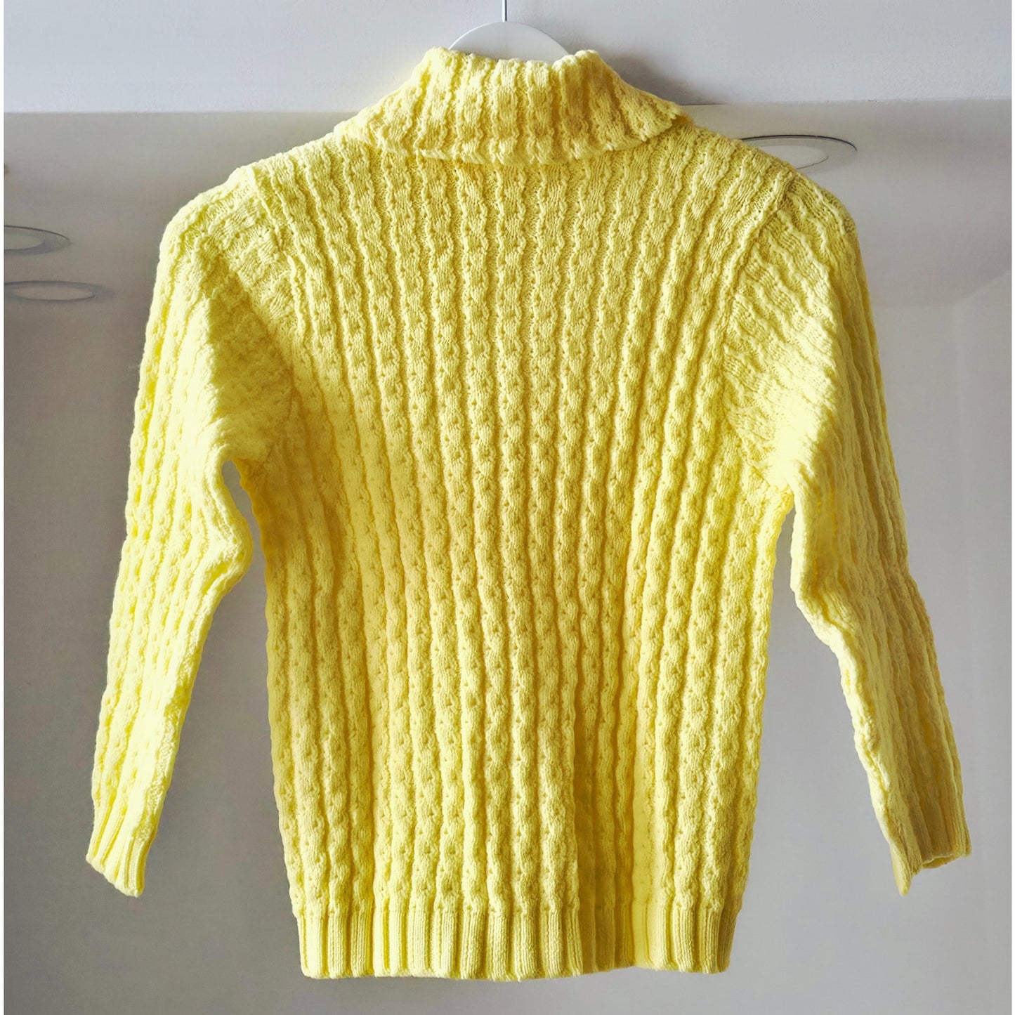 VINTAGE *NEW* 1960's Ban-Lon Women's Bright Yellow Collared Sweater Size 34 USA