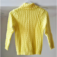 VINTAGE *NEW* 1960's Ban-Lon Women's Bright Yellow Collared Sweater Size 34 USA