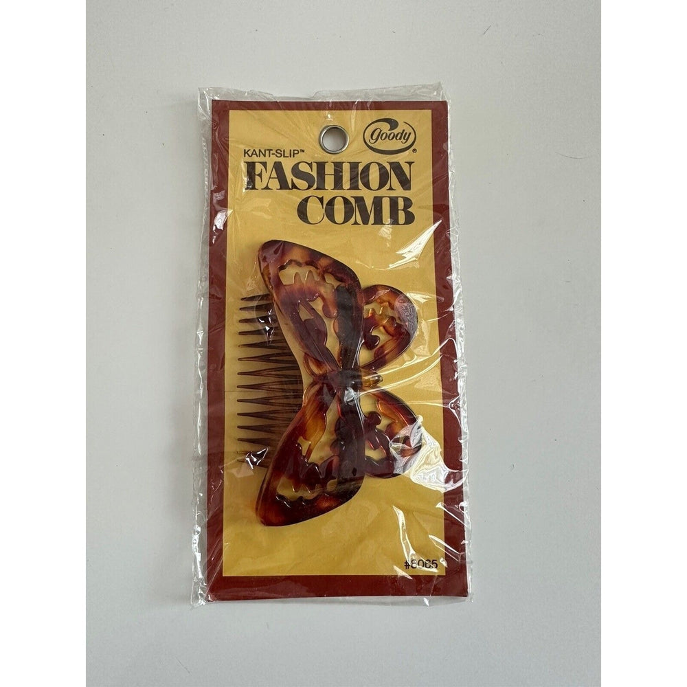 VINTAGE *NEW* 1975 GOODY 8065 Butterfly Hair Comb Tortoise 4"
