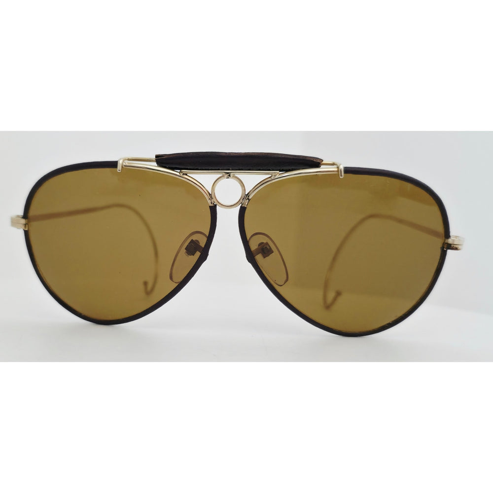 VINTAGE *NEW* 1970's Ray Max Gold Frame with Brown Smoke Lens Aviator Sunglasses
