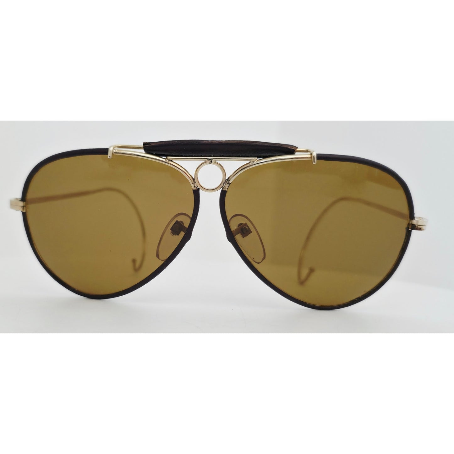 VINTAGE *NEW* 1970's Ray Max Gold Frame with Brown Smoke Lens Aviator Sunglasses