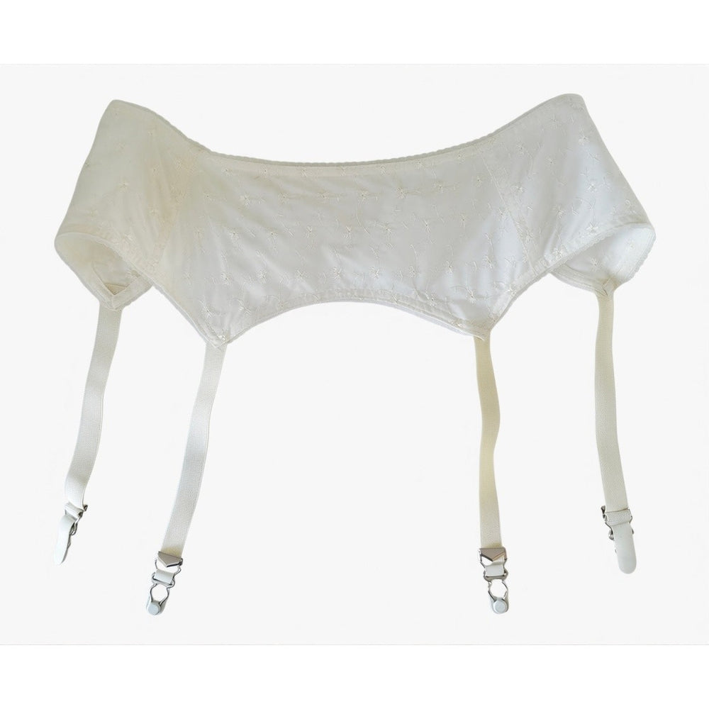 VINTAGE *NEW* 1960's Women's Cream Garter Belt with Flowers Size Small USA