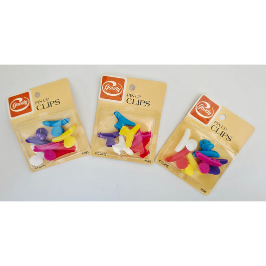 VINTAGE *NEW* 1982 Goody Multicolor Mini Pin Up Clips Set of 3 Boxes 18 Total