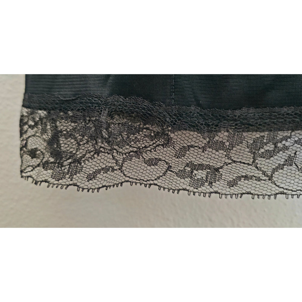 VINTAGE *NEW* 1960's Women's Black with Lace Trim Slip Dress Size 34