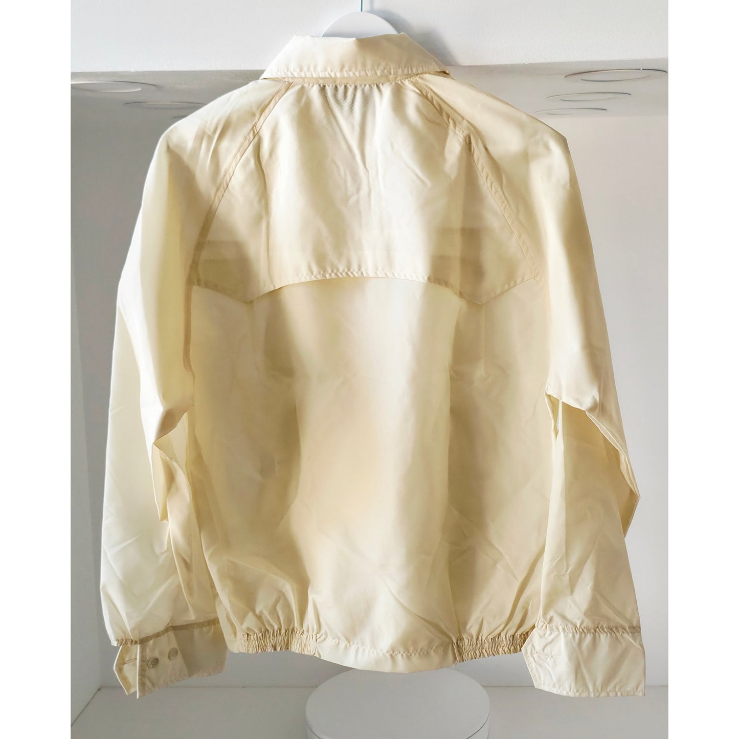 VINTAGE *NEW* 1970's Men's Beige 100% Nylon All Weather Zip Hood Jacket Size M
