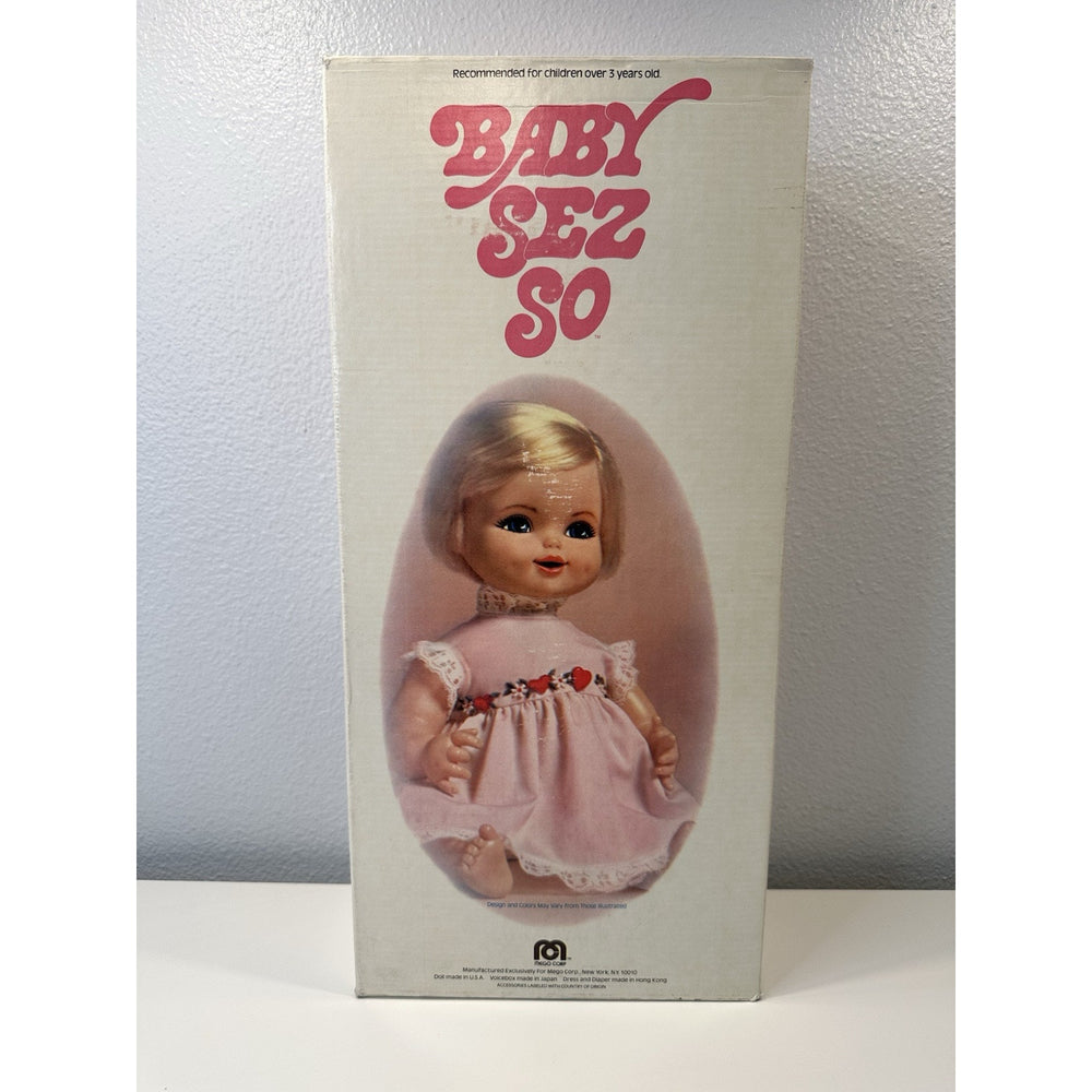 VINTAGE *NEW* 1976 New In Box Baby Sez So Press Her Heart Talking Doll Blonde