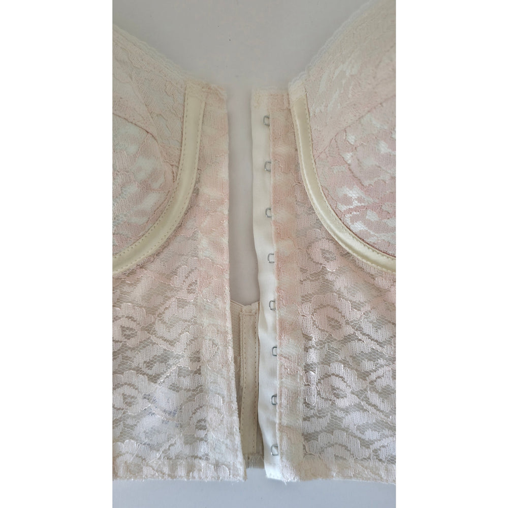 VINTAGE *NEW* 1960's Splendor Form Women's Cream Lace Bustier Bra 36B Lot of 3