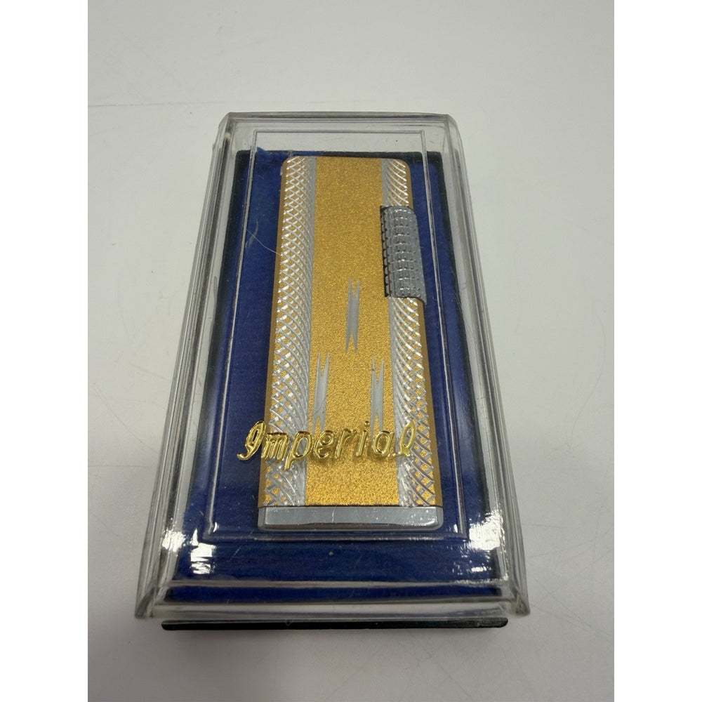 VINTAGE *NEW* 1950's Imperial Gold with Silver Design Super Lighter
