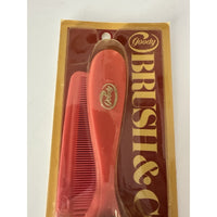 VINTAGE *NEW* 1975 Goody Brush & Comb Boar/Nylon Bristle Matching Set - Pink