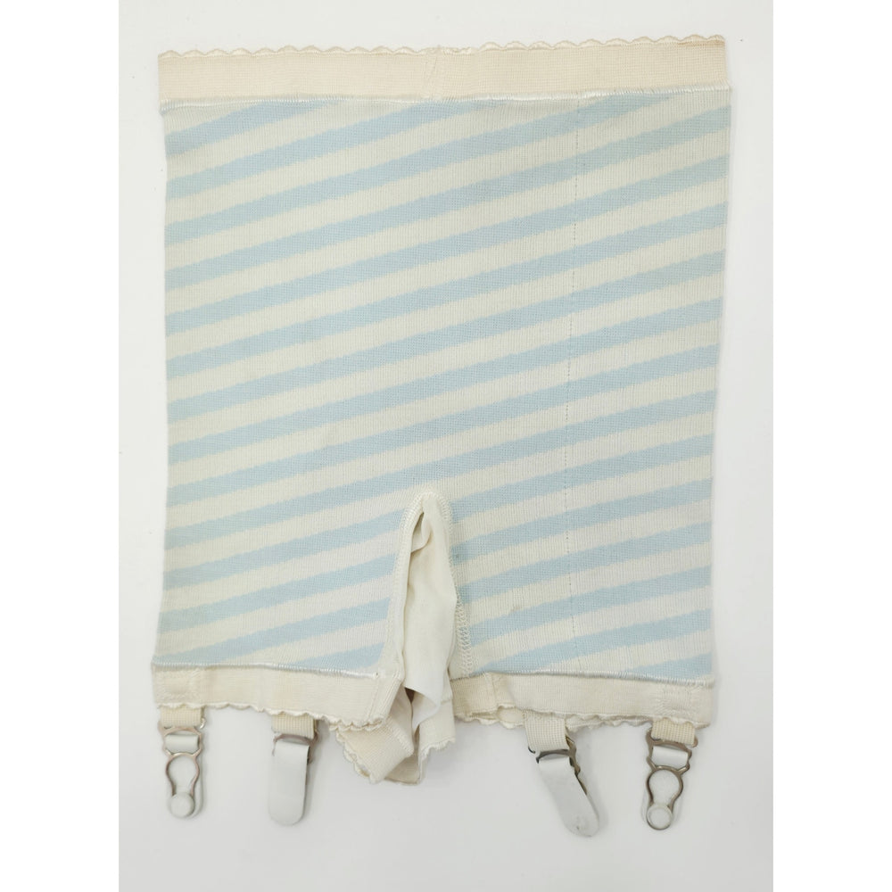 VINTAGE *NEW* 1960's Ban-Lon Women's Blue & White Striped Girdle w/Garter Size L