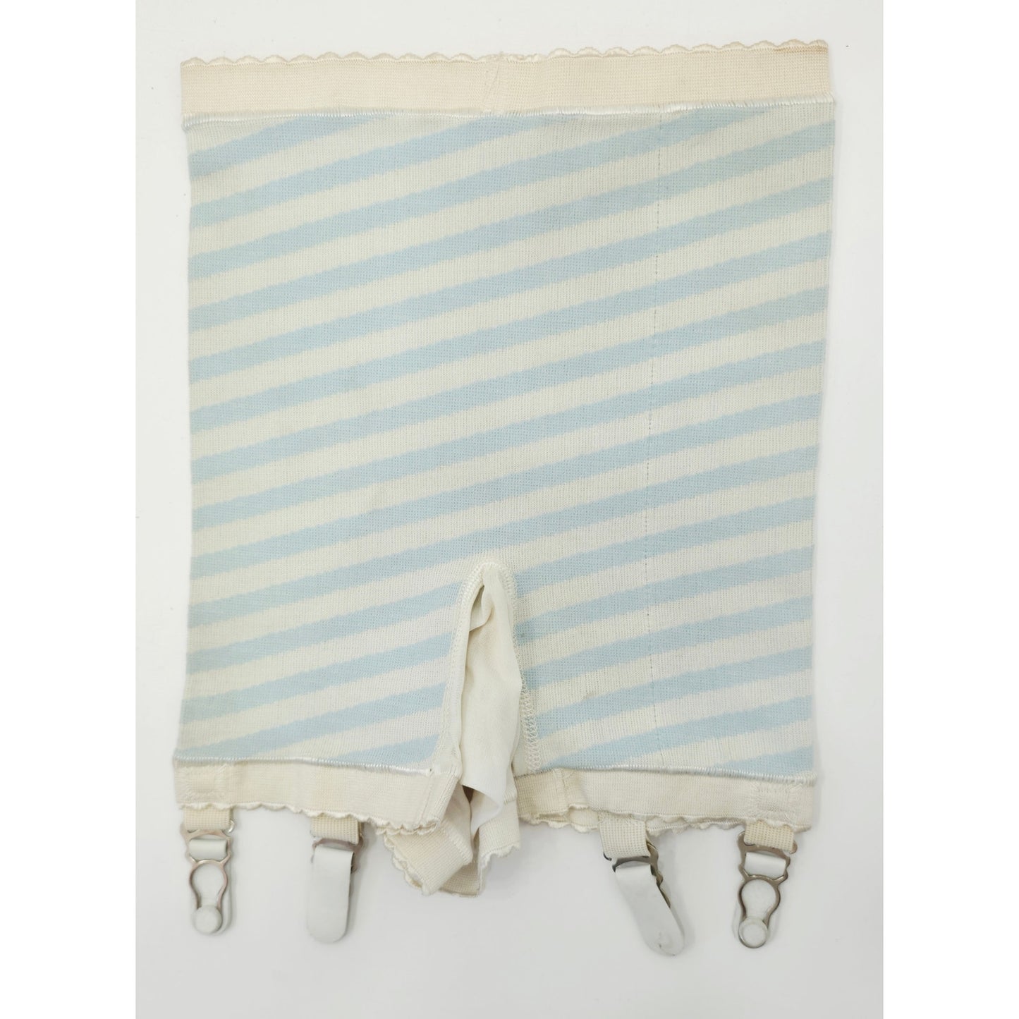 VINTAGE *NEW* 1960's Ban-Lon Women's Blue & White Striped Girdle w/Garter Size L