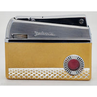 VINTAGE *NEW* 1950's Galaxie Yellow and Silver Butane Lighter Japan