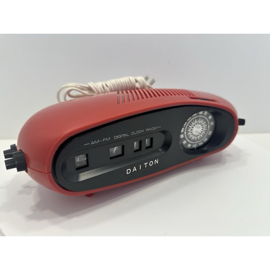 VINTAGE *PRISTINE* 1970's DAITON Space Age Analog AM/FM Clock Radio-Needs Lovin'