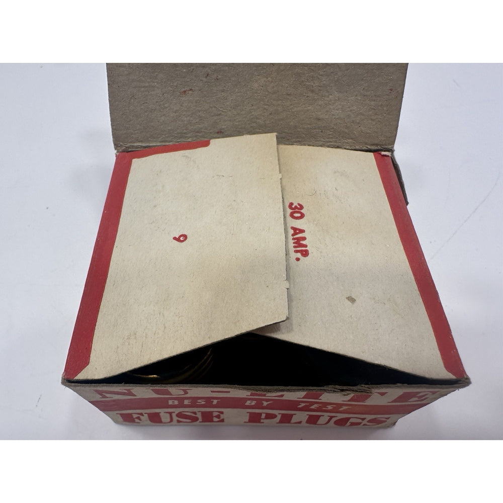 VINTAGE *NEW* 1970's Nu-Lite Glass Fuse Plugs 15 Amp 125 Volt USA, 5 Per Box