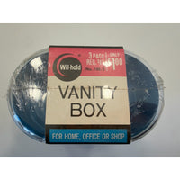 VINTAGE *NEW* 1970's Plastic Vanity Box Set of 3 Lidded Dresser Organizer