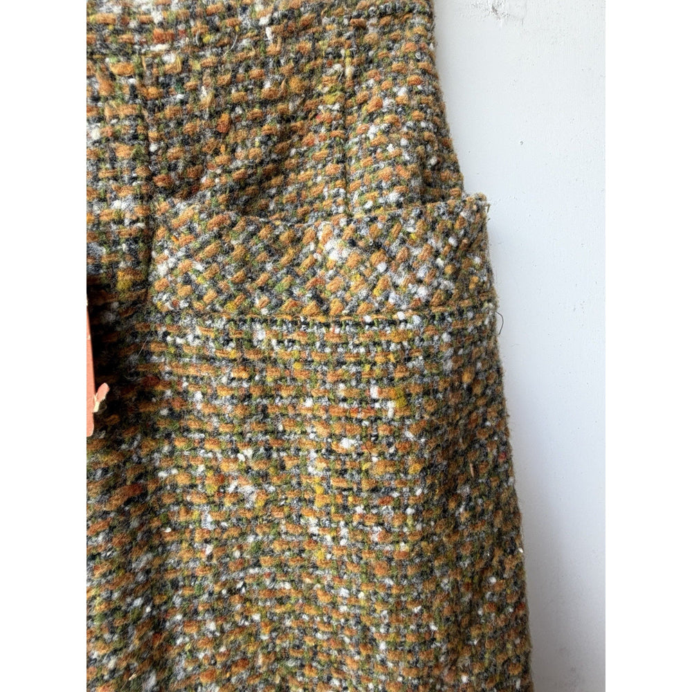 VINTAGE *NEW* 1960's Women's Tweed Italian Wool Mid-length Zip Skirt Size S