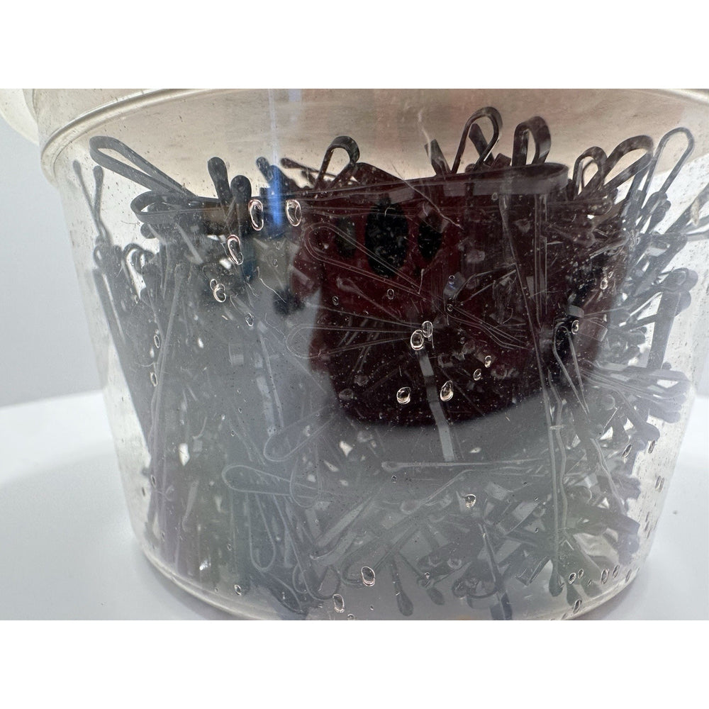 VINTAGE *NEW* 1970's Bucket of Bobby Pins Robber Tipped - 400 Count in Tub