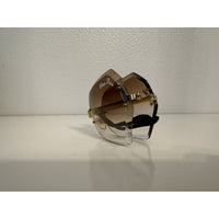 VINTAGE *NEW* 1970's ChrysDior Glam Sunglasses Brown Smoked Glass & Gold