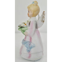 VINTAGE *NEW* 1980's April Angel Birthday Figurine w/Yellow Flowers - Porcelain