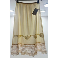 VINTAGE *NEW* 1960's Collins Aikman Women's Cream with Lace Slip Skirt Size M