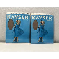 VINTAGE *NEW* Kayser Hosiery-Seamless-Grey-2pair-Sz10S