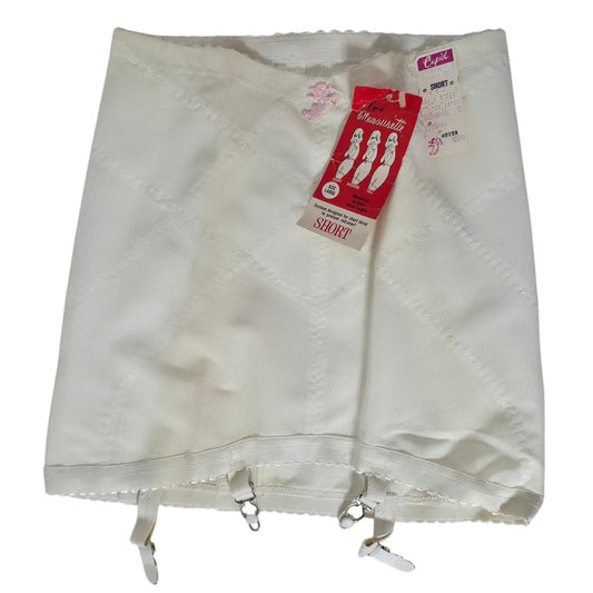 VINTAGE *NEW* 1960's Women's White High-Waisted Girdle with Garter Size L