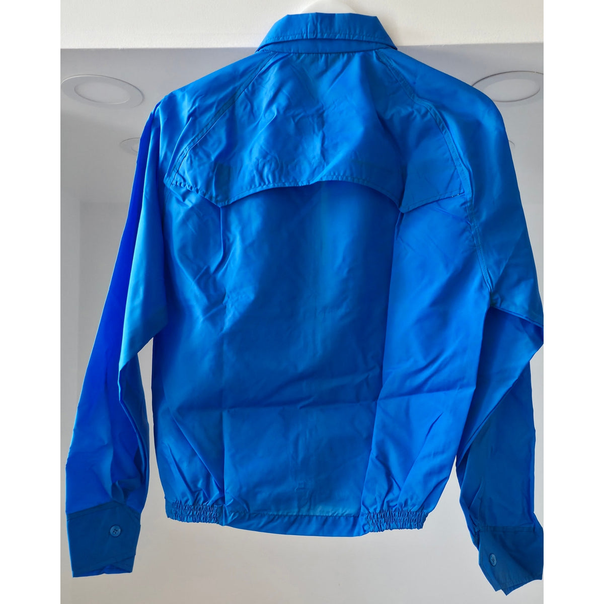 VINTAGE *NEW* 1970's Caribu Men's Blue Nylon All Weather Zip Hood Jacket Size L