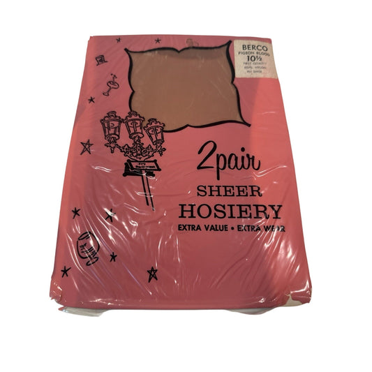 VINTAGE *NEW* Berco Hosiery-Seamless-Pigeon Blood-Sz 10.5M-1 X 2-Pair/Pack | Movie