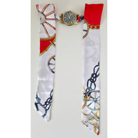 "Frozen In Time" 1960's Vintage Watch Face w/ Silk/Satin Tie Bracelet