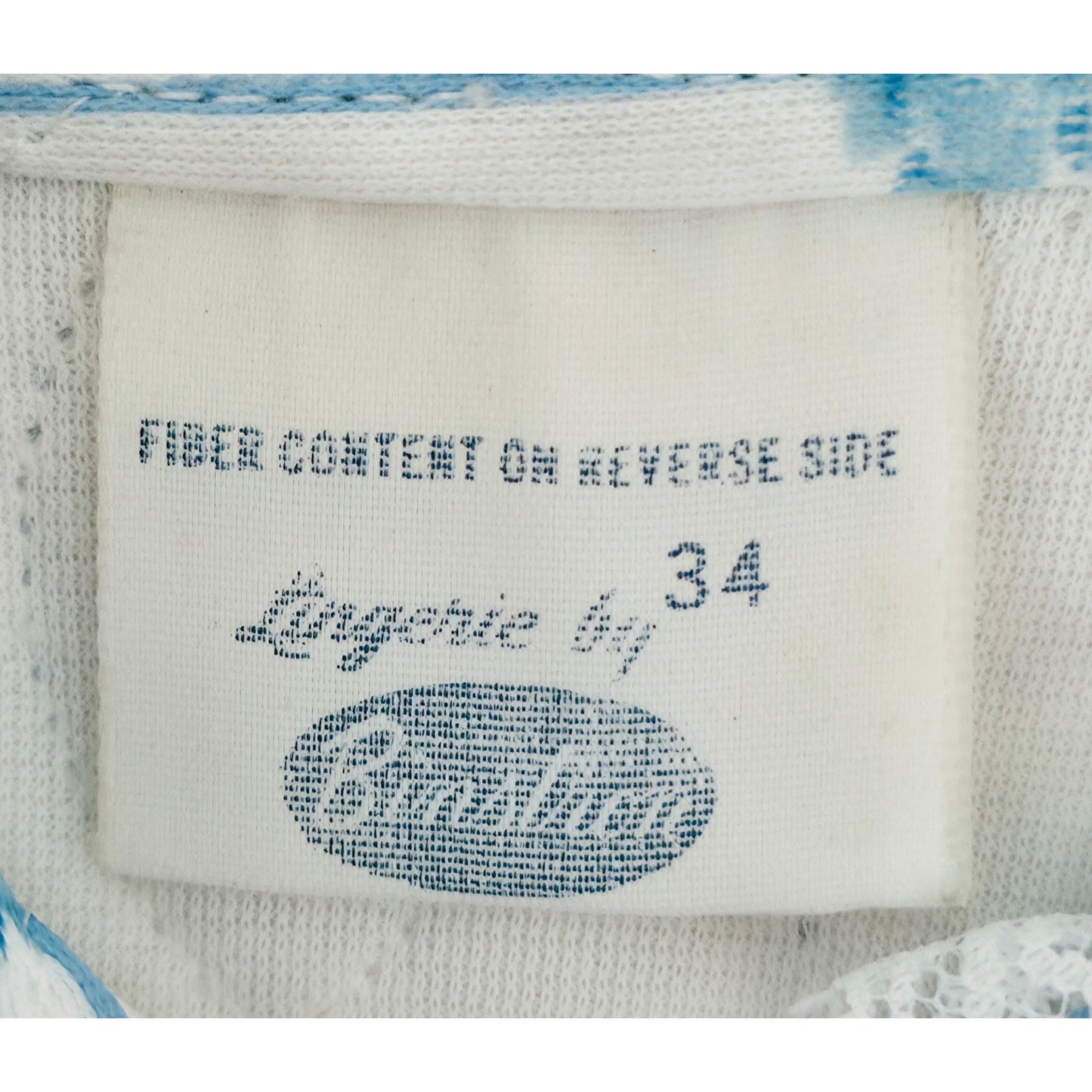 VINTAGE *PRISTINE* 1960's Binstron Women's White & Blue Padded Pajama Top Size 34