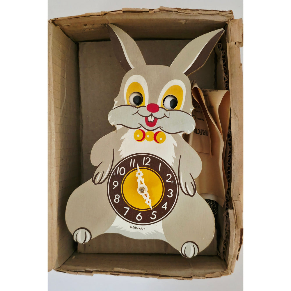 VINTAGE *NEW* 1960's Rabbit Wall Clock Germany
