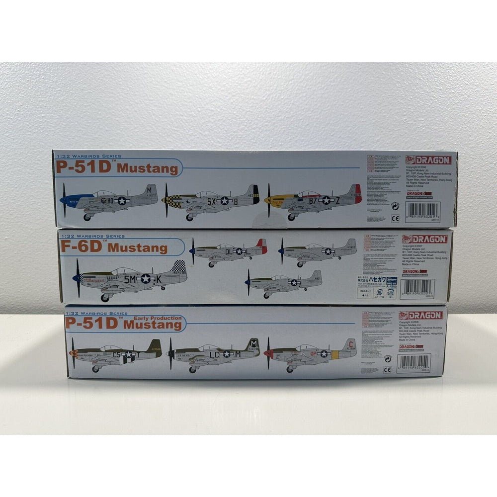 VINTAGE *NEW* DRAGON 1:32 Warbirds Series Mustang Set #3201, 3202, 3205 P-51DX2/F-6D