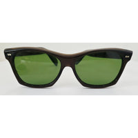 VINTAGE *NEW* 1970's Glam Black and Brown Frame with Green Lens Sunglasses Japan
